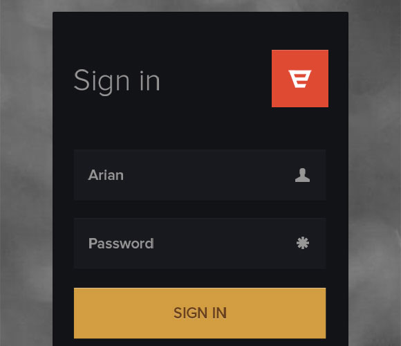 Login form free PSD