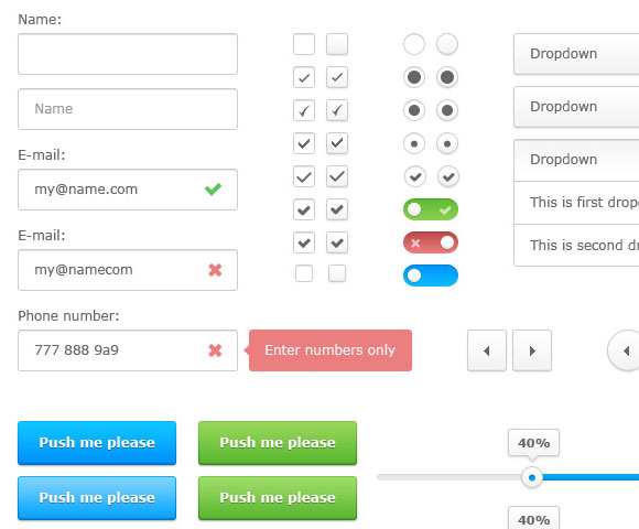 White UI Kit free PSD