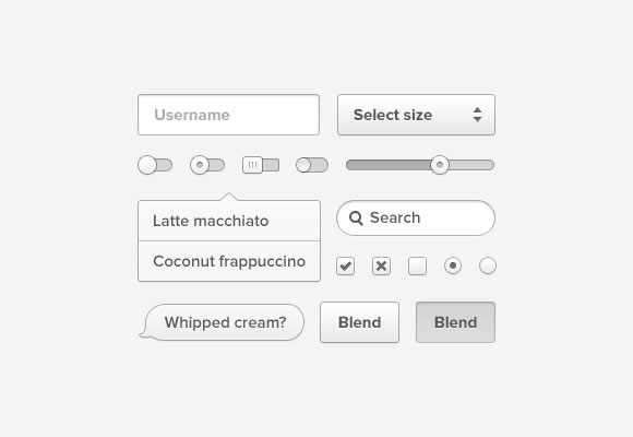 Coconut UI kit PSD