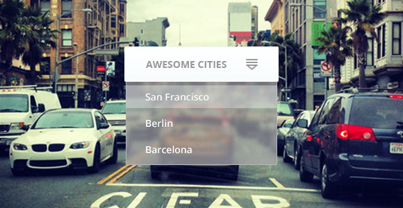 Blurred dropdown menu PSD