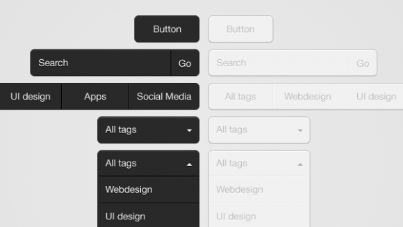 Clean drop down UI PSD