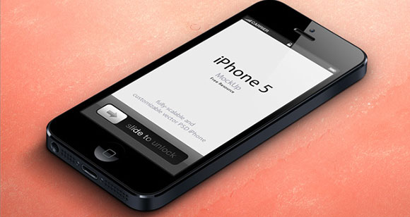 iPhone 5 mockup 3D free PSD