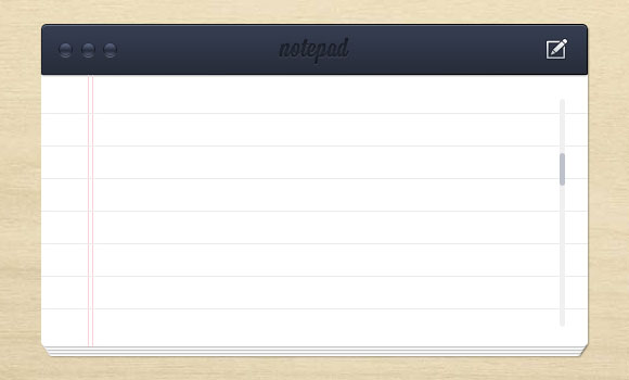 Notepad UI Design PSD