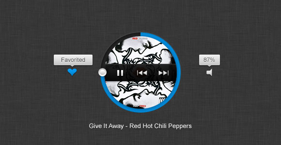 A rounded music player free PSD