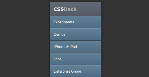 Smartphone menu CSS snippet
