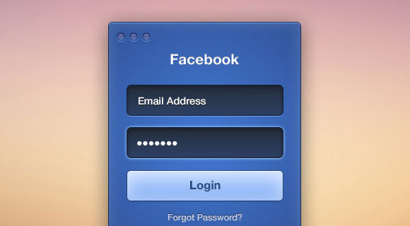 Facebook login PSD