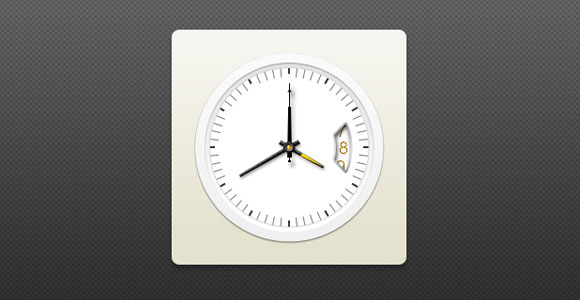 Analog clock with date PSD