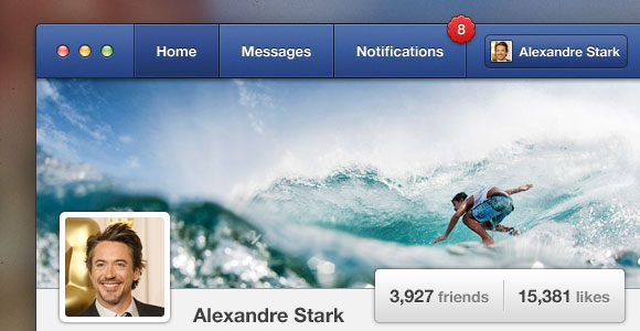 Facebook GUI free PSD