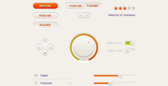 Cream UI pack free PSD