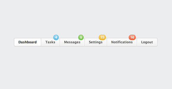 CSS menu with notification badges