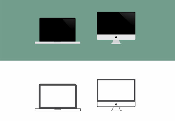 Macbook & iMac big icons PSD