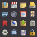 Flat design icons set PSD