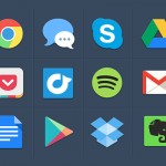 Some colorful flat icons PSD