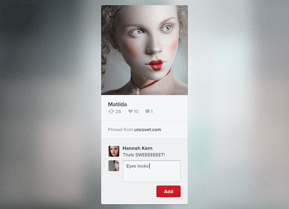 Pinterest pin widget PSD