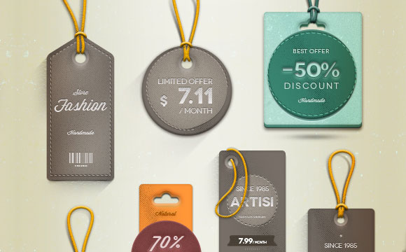 Vintage/retro labels & tags PSD