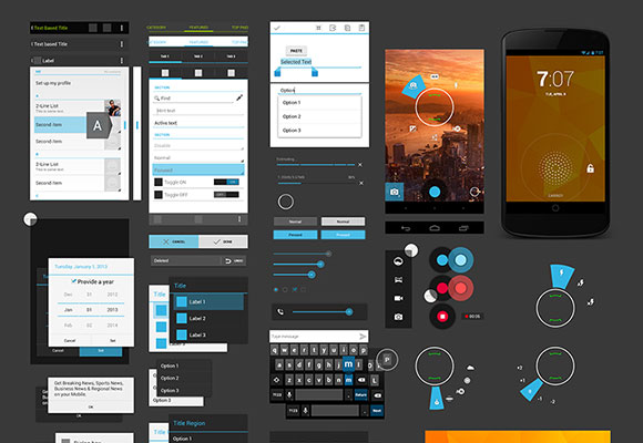 Android 4 UI Design Kit PSD - Freebiesbug