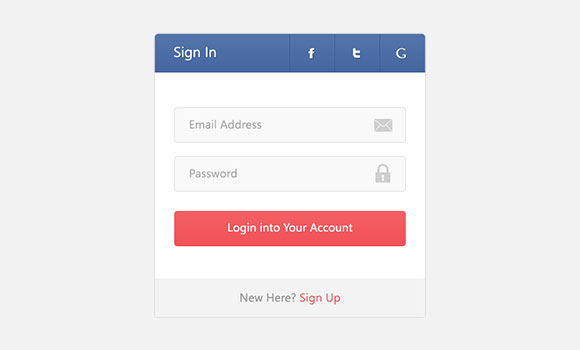 Sign in PSD widget