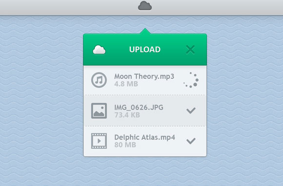 Dropdown upload widget