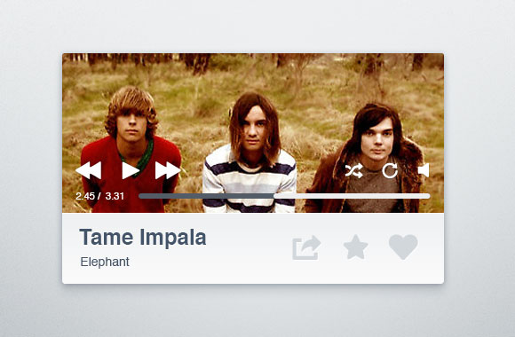 Compact music player widget