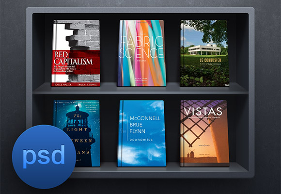 Dark bookshelf PSD