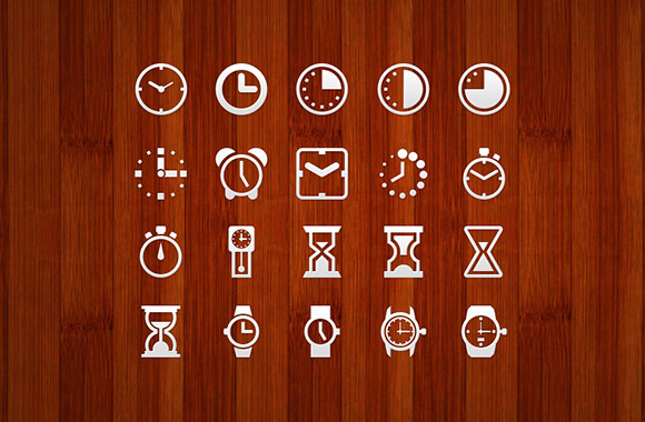 Clocks and watches icons