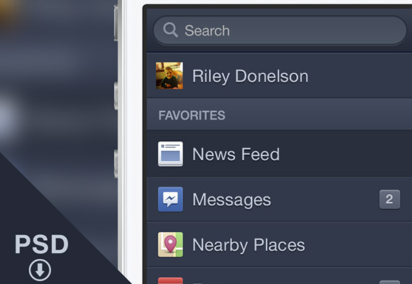 Facebook iOS Menu