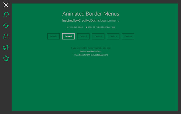 Animated border menus