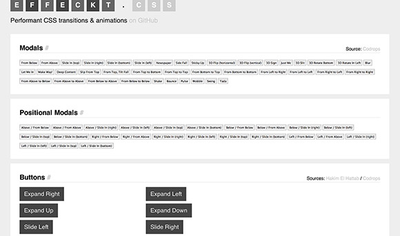 Effekt.css - A collection of CSS effects