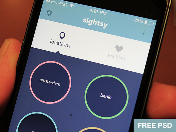 Sightsy - A PSD app for iOS7