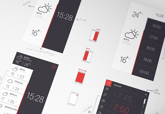 Weather & Time PSD app 2