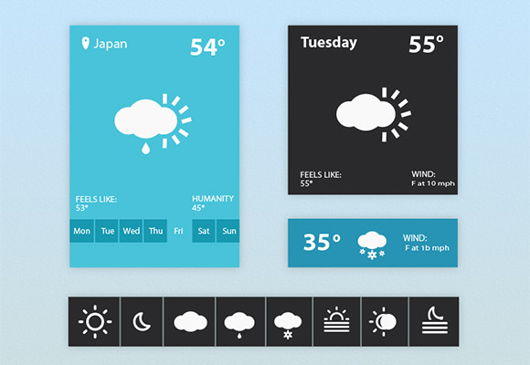 Weather Widget UI Freebiesbug