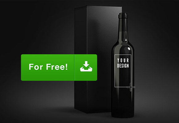 Wine bottle PSD mockup