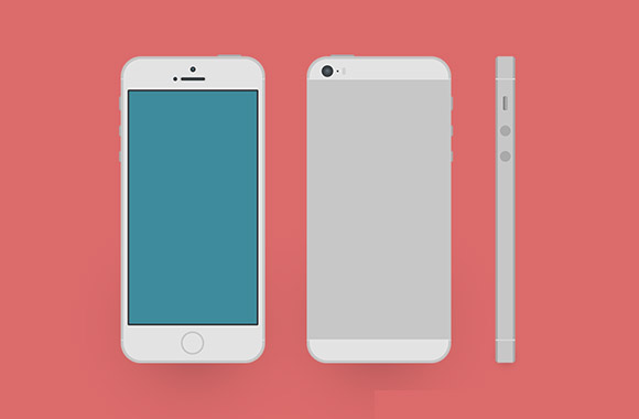 Flat iPhone5S mockup