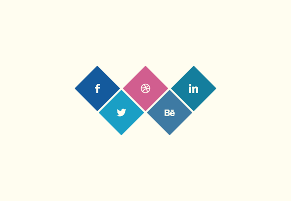 Social rhombus icons - CSS + PSD