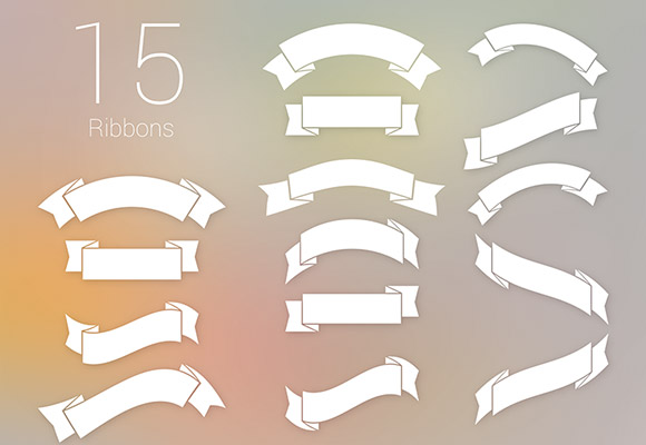 15 free PSD ribbons