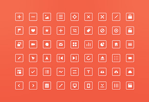 54 free PSD squared icons