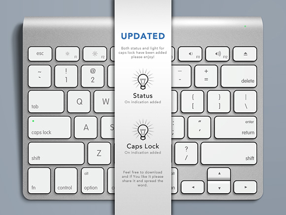 Apple keyboard PSD mockup #2