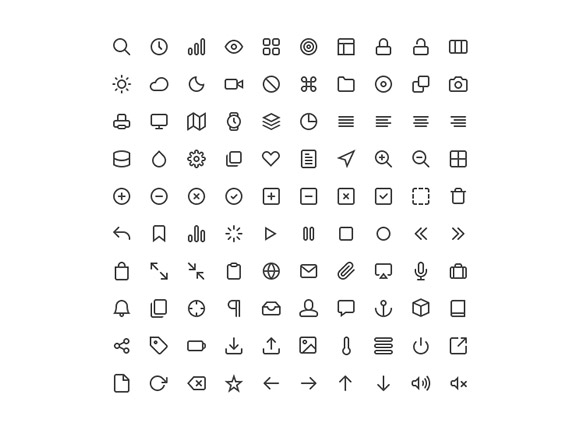 Feather icon set - 100 PSD icons