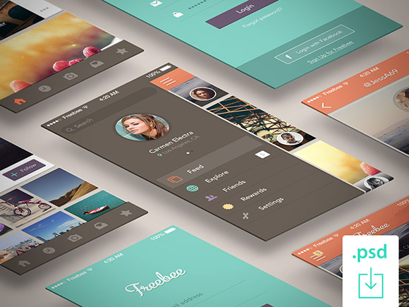 Freebee - Free PSD app concept