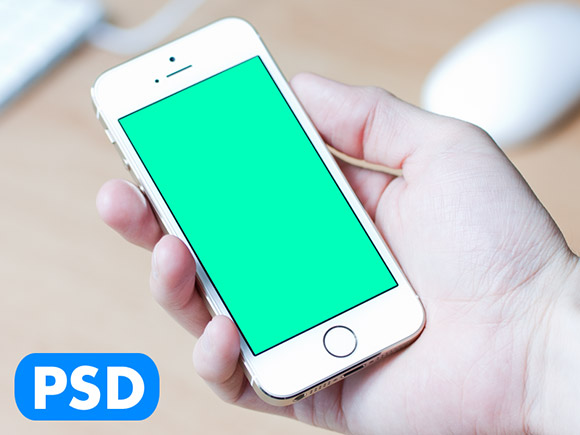 iPhone5S holding hand mockup