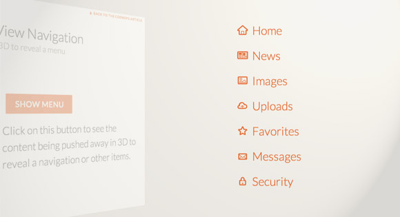 Perspective page view navigation