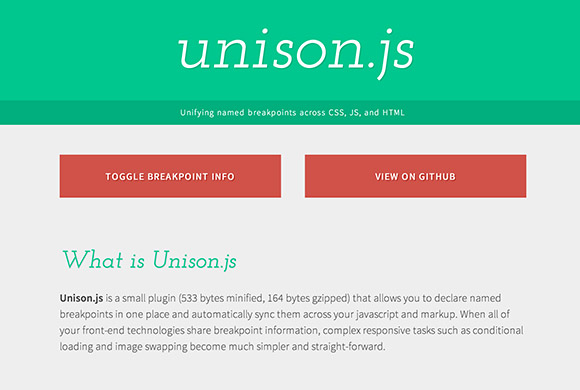 Unison.js - A plugin to name breakpoints