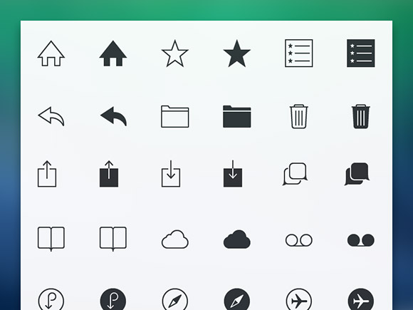 420 iOS7 style free PSD icons