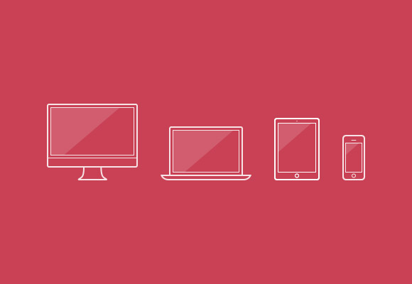Outline device icons PSD