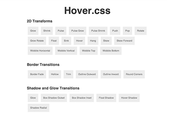 Hover.css - A collection of CSS3 hover effects
