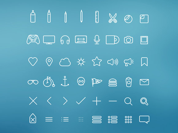 Hangloose - 50 PSD thin icons