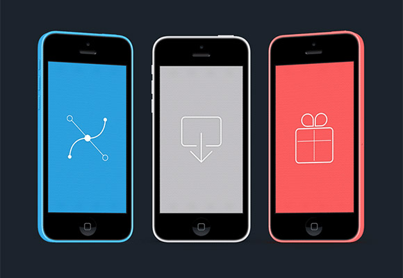 Colourful iPhone 5C mockups