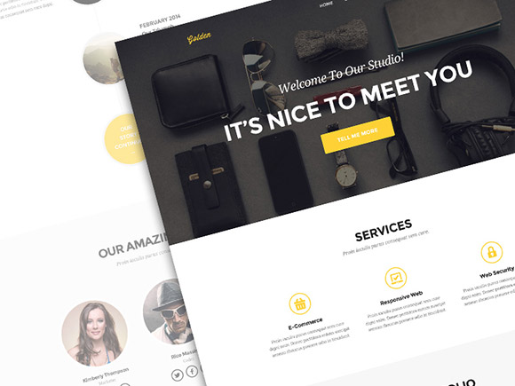 Golden - One page portfolio PSD