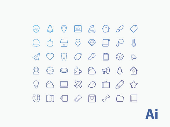 Juicicons - 48 AI stroke icons