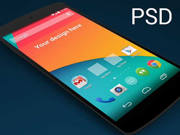 Google Nexus 5 perspective mockup